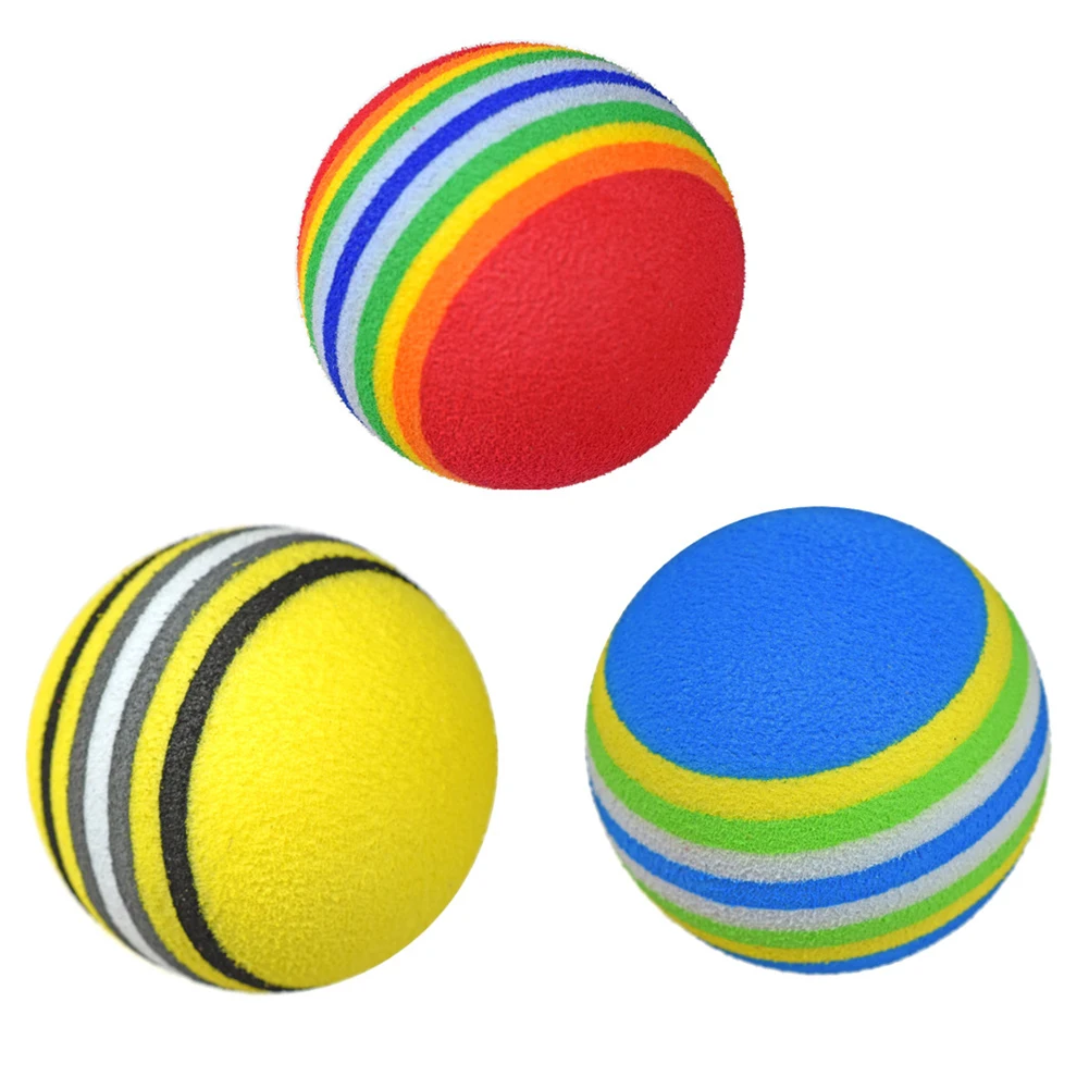 10x Golf Swing Training Foam Balls Indoor Practice Rainbow Sponge Balls Flexible Soft Golf Practice Ball Training Aid Accessory