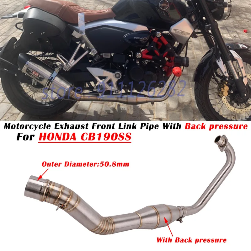 Slip On For HONDA CB190SS CB190 SS CB 190SS Motorcycle Exhaust System Escape Modified Muffler Front Link Pipe With Back Pressure