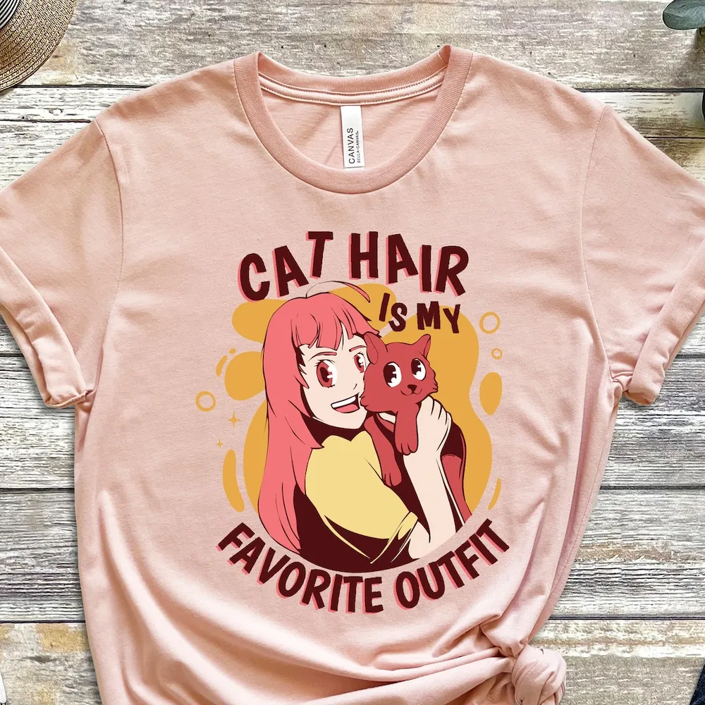 Cat Hair T Shirt Favorite Outfit Purr Fect Paws Coffee Addict Caffeine For Lover Relaxing