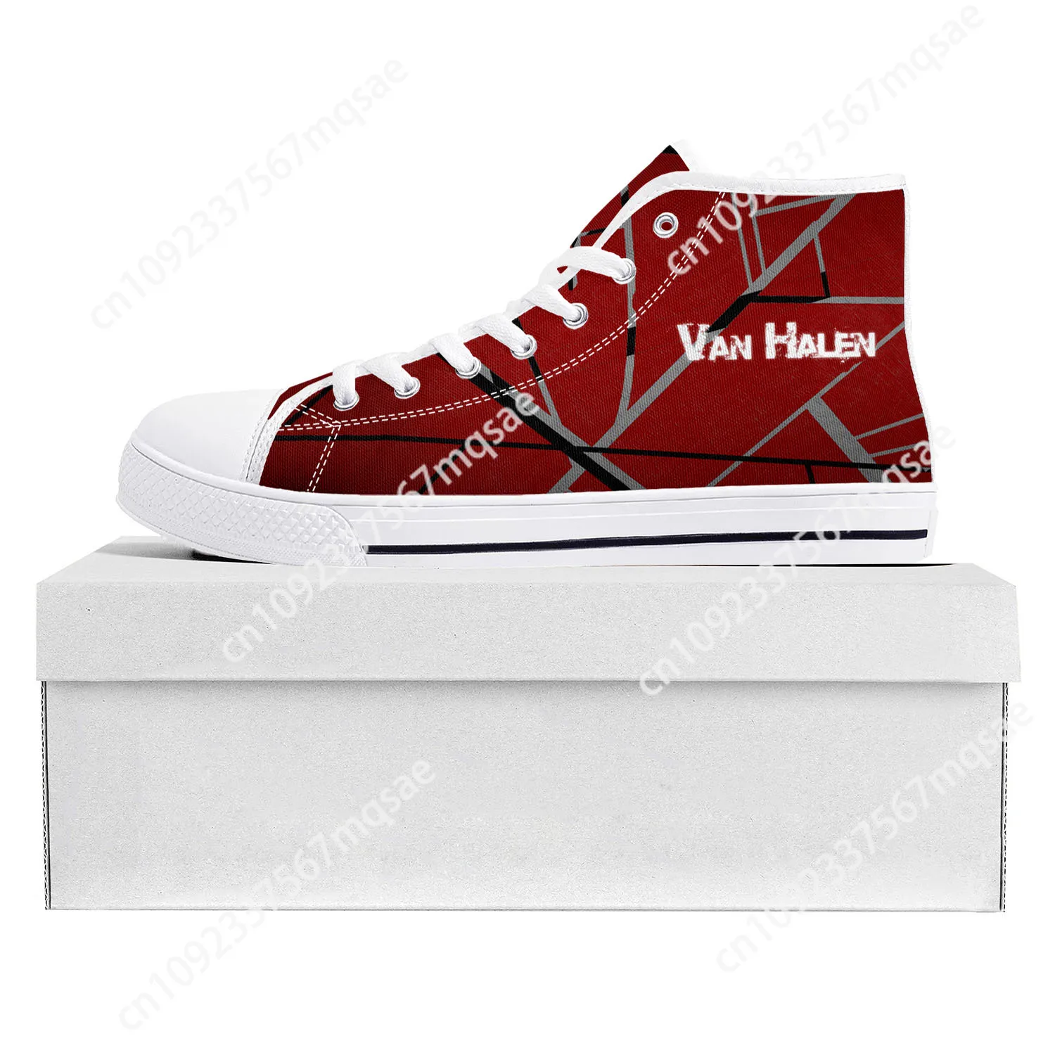 Van Halen 5150แถบโลหะร็อค, รองเท้าผ้าใบคุณภาพสูงผู้ชายผู้หญิงวัยรุ่นรองเท้าผ้าใบคู่กำหนดได้เอง