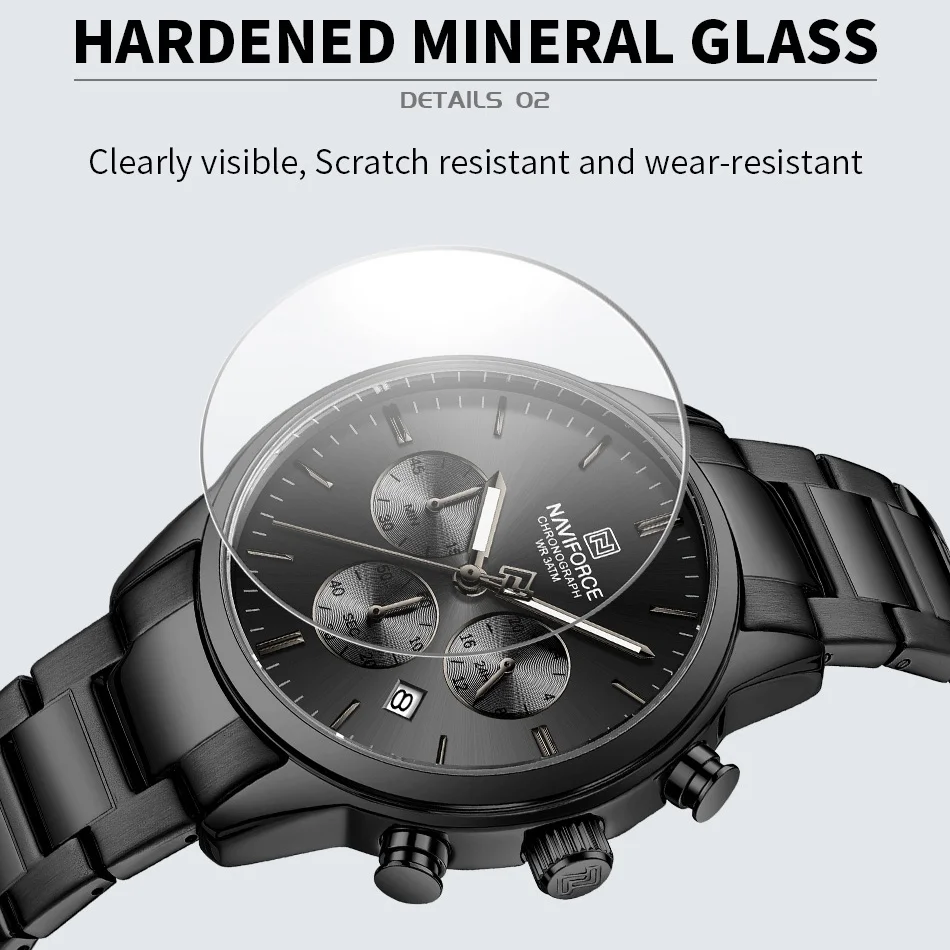 

NAVIFORCE 2025 новые мужские наручные часы модные спортивные часы для мужчин ремешок из нержавеющей стали кварцевые 3ATM водонепроницаемые противоударные часы