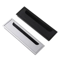 Aluminum Alloy Grommet Hole Cover Outlet Port with Black Brush Rectangle Wire Cable Holder For PC Office Table Desk