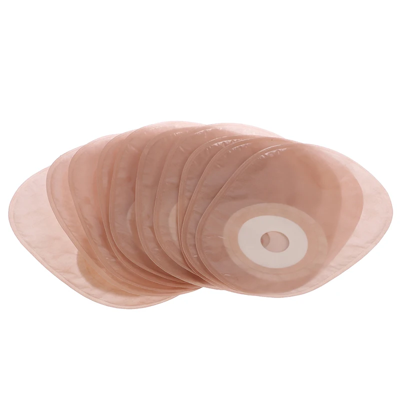 10 buah Ostomy sekali pakai, kantong tunggal yang dapat dikeringkan, kantung kolostomi satu sistem