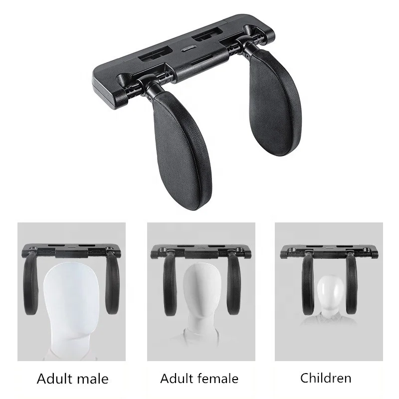 Leather Cover Adult Children Travel Sleep Pillow Convex Shape Memory Sponge Pillow Car Seat Headrest Positioner ABS  PVC view 2