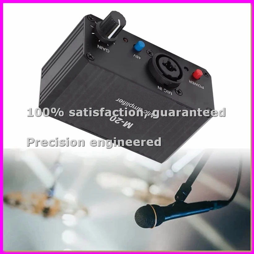 

Микрофонный предусилитель в черном металлическом корпусе с выходом XLR, фантомным питанием 48В, компактный, с высоким коэффициентом усиления, для конденсаторных микрофонов - ABVP