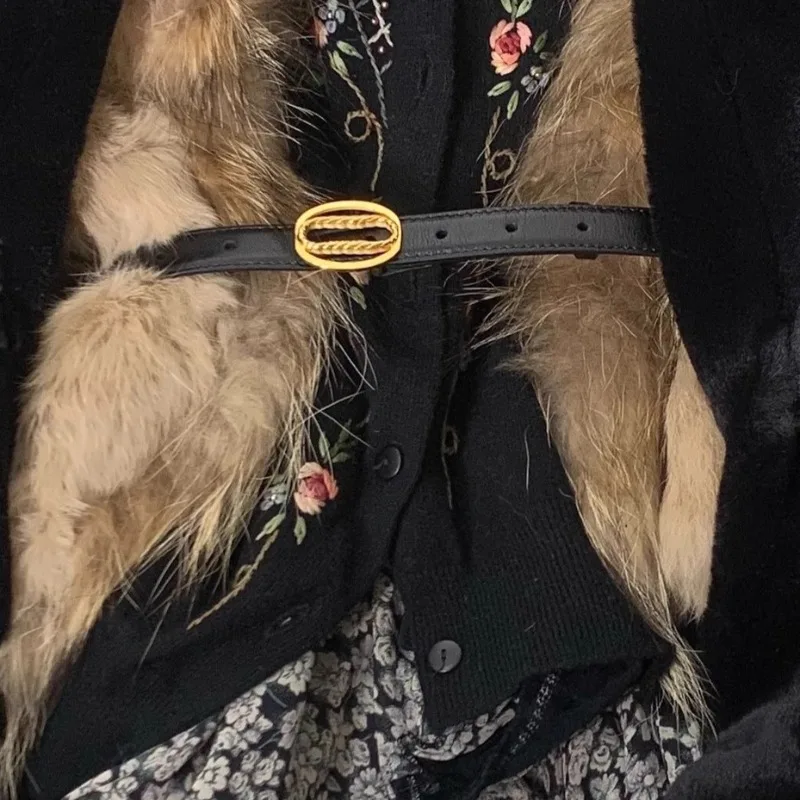 

Stainless Steel Buckle Genuine Leather Retro Belt