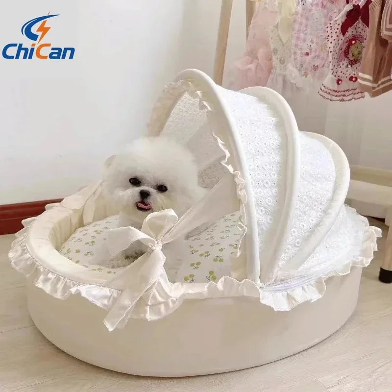 

【Hot】Indoor Dog Kennel Soft Playpen Booth Dogs Villa Luxury Small Dogs Cradle Beds Sleeping Teddy Large Doghouse Pets Suppli