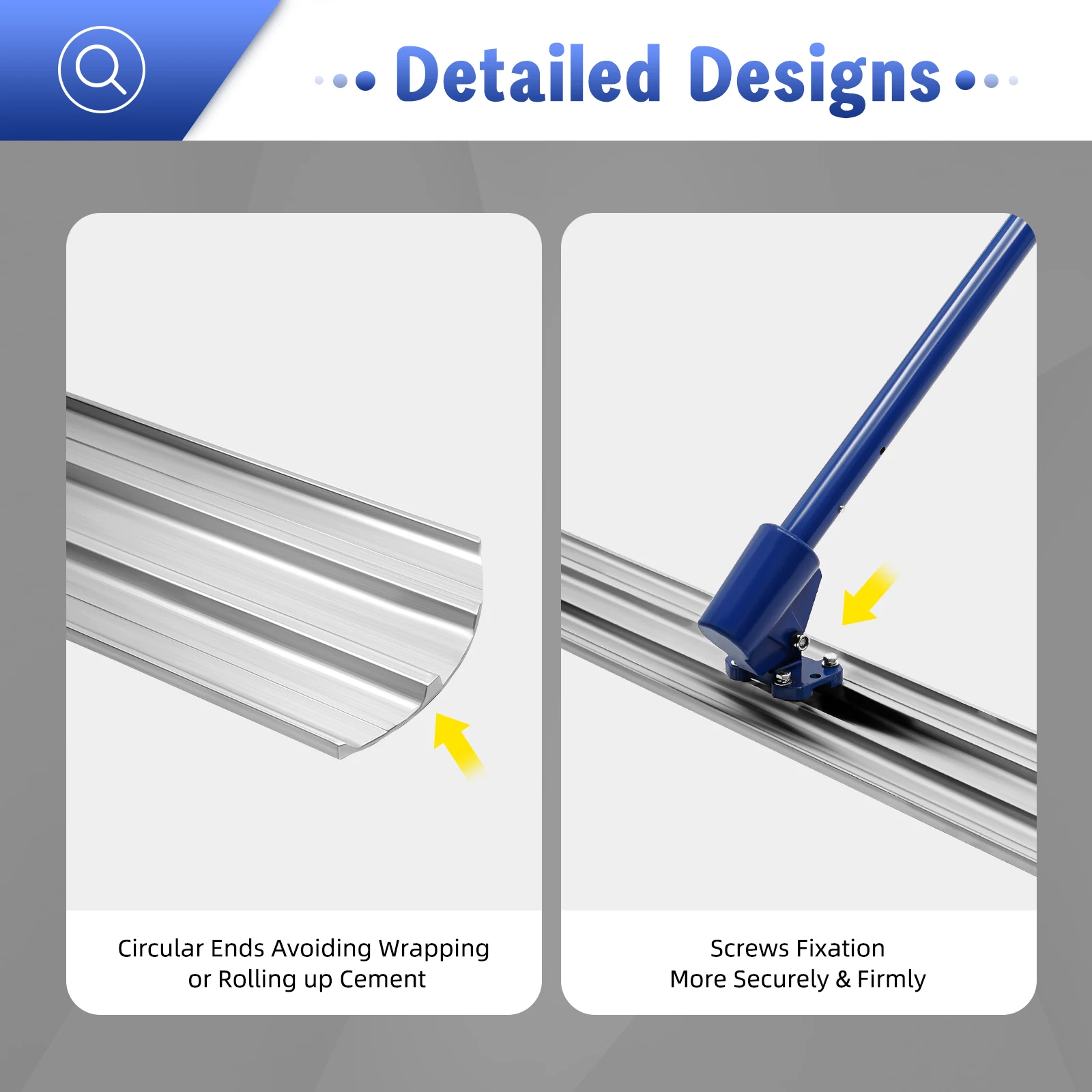 أداة تعويم الخرسانة 47.24 بوصة، مجرفة من سبائك الألومنيوم والمغنيسيوم مع أقطاب قابلة للتمديد، أداة تسوية زرقاء لتشطيب الأرضية #6