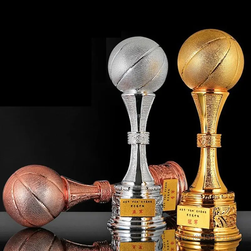 Customized Resin Football Trophy, Creative Trophy, Large Size, Gold, Silver and Copper, High-Grade, 40cm