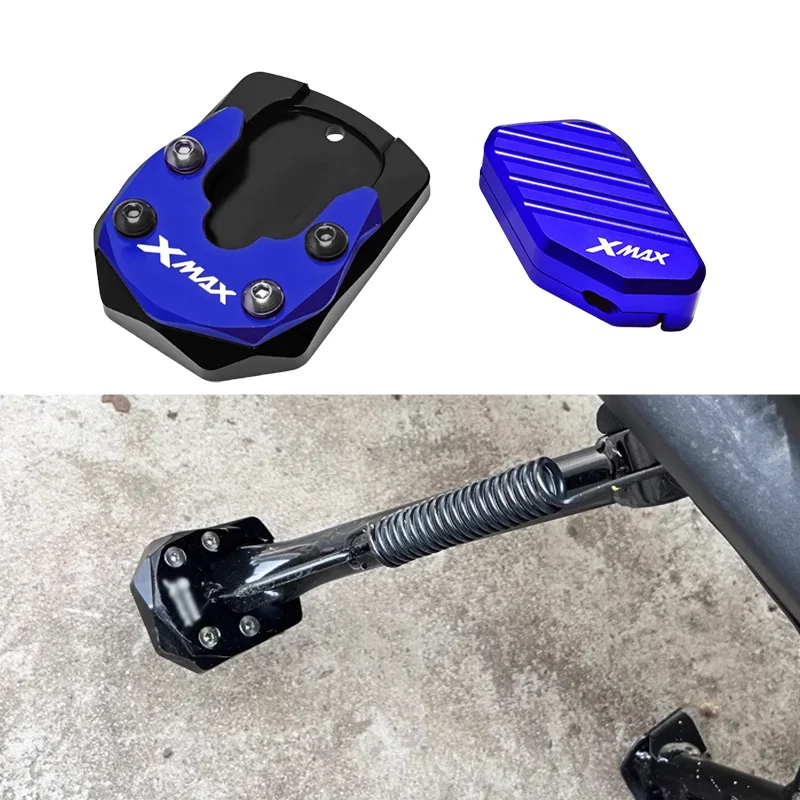 

Motorcycles CNC Accessories Foot Side Stand XMAX300 Plate Kickstand Extension Pad Fit For YAMAHA XMAX 125 250 300 400 2023 2024