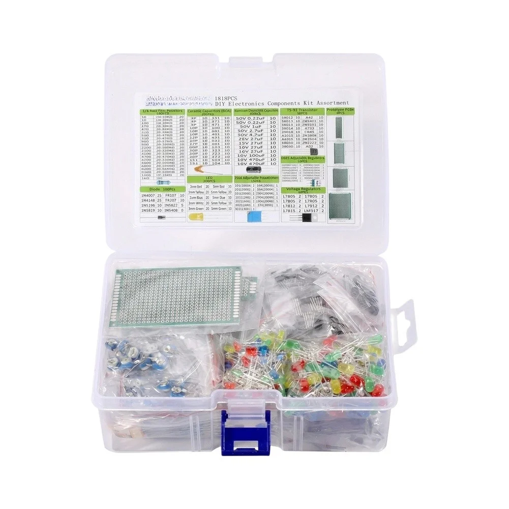 Complete 1818PCS Electronic Parts Kit for Arduino and For Raspberry Pi Including Aluminum Electrolytic Capacitors
