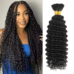 Deep Wave Bulk Human Hair Braiding Hair 100% Human Hair Unprocessed Brazilian Virgin Hair for Human Hair Micro braiding No Weft