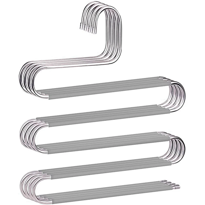 

New S-Shaped Pants Hanger Stainless Steel Hanger Closet Organizer Pants Jeans Scarf Pants Tie Towel