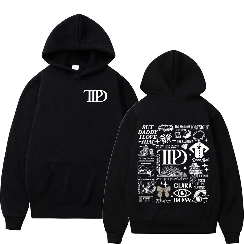 New Album The Tortured Poets Department 2024 TTPD Print Hoodie Man Women Hip Hop Aesthetic Fashion Oversized Sweatshirt Clothing