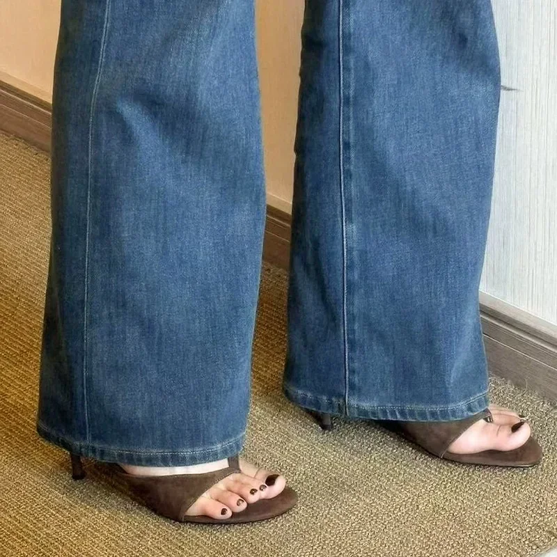 2023 Zomer Vrouwen Hoge Hak Muilezels Slippers Mode Ondiepe Slip Op Jurk Slides Jurk Street Style Slingback Schoenen