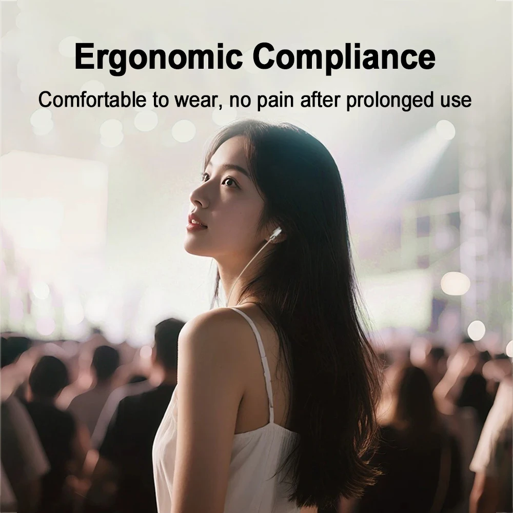 سماعات أذن سلكية من النوع C مقاس 3.5 ملم داخل الأذن مع ميكروفون وسماعات أذن استريو لهاتف iPhone 17 Pro وسامسونج جالاكسي S25