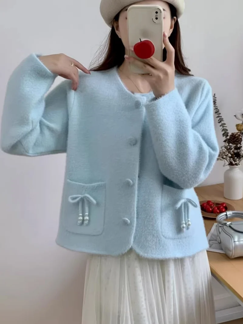 Veste pull de Style français pour femme, Cardigan court pour printemps, automne et hiver, haut polyvalent de Niche haut de gamme, nouvelle collection 2026