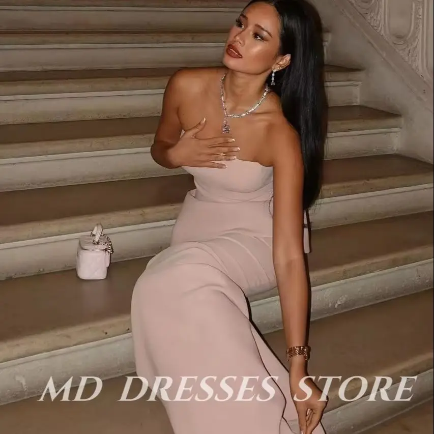 

MD Simple Blush Pink Sheath Evening Gown For Women Sleeveless Trumpet Special occasion Dress vestidos de fiesta customised 2025