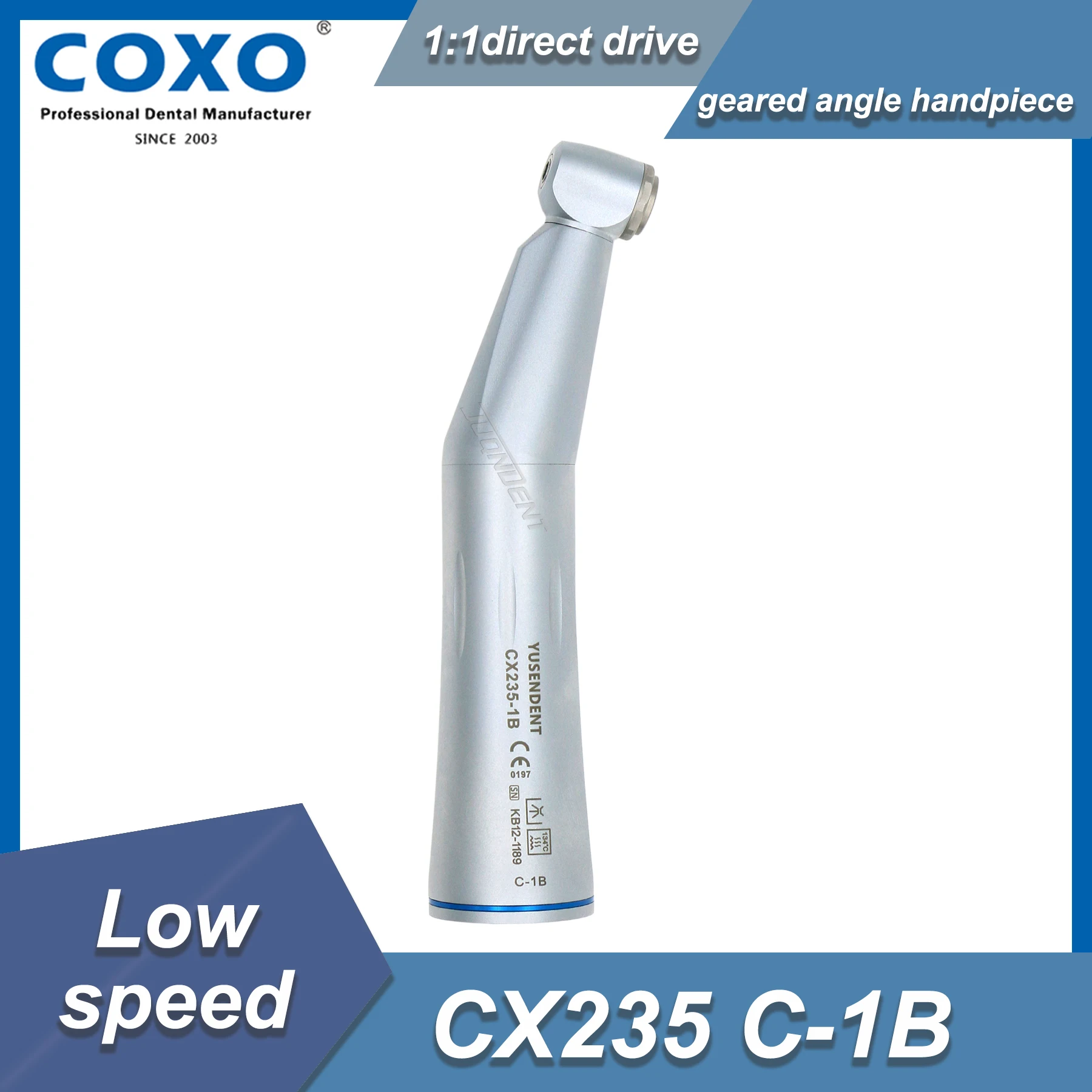 COXO Dental Low Speed Handpiece Internal Water Spray Handpiece 2/4 Holes Air Motor Dental Laboratory Equipment Fit KAVO NSK WH