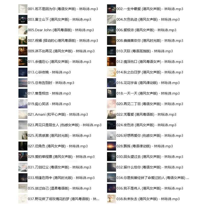 Lin Yongshi Album Songs Car Music USB Stick Selected Genuine MP3 Lossless High Quality Sound Car Audio USB Drive
