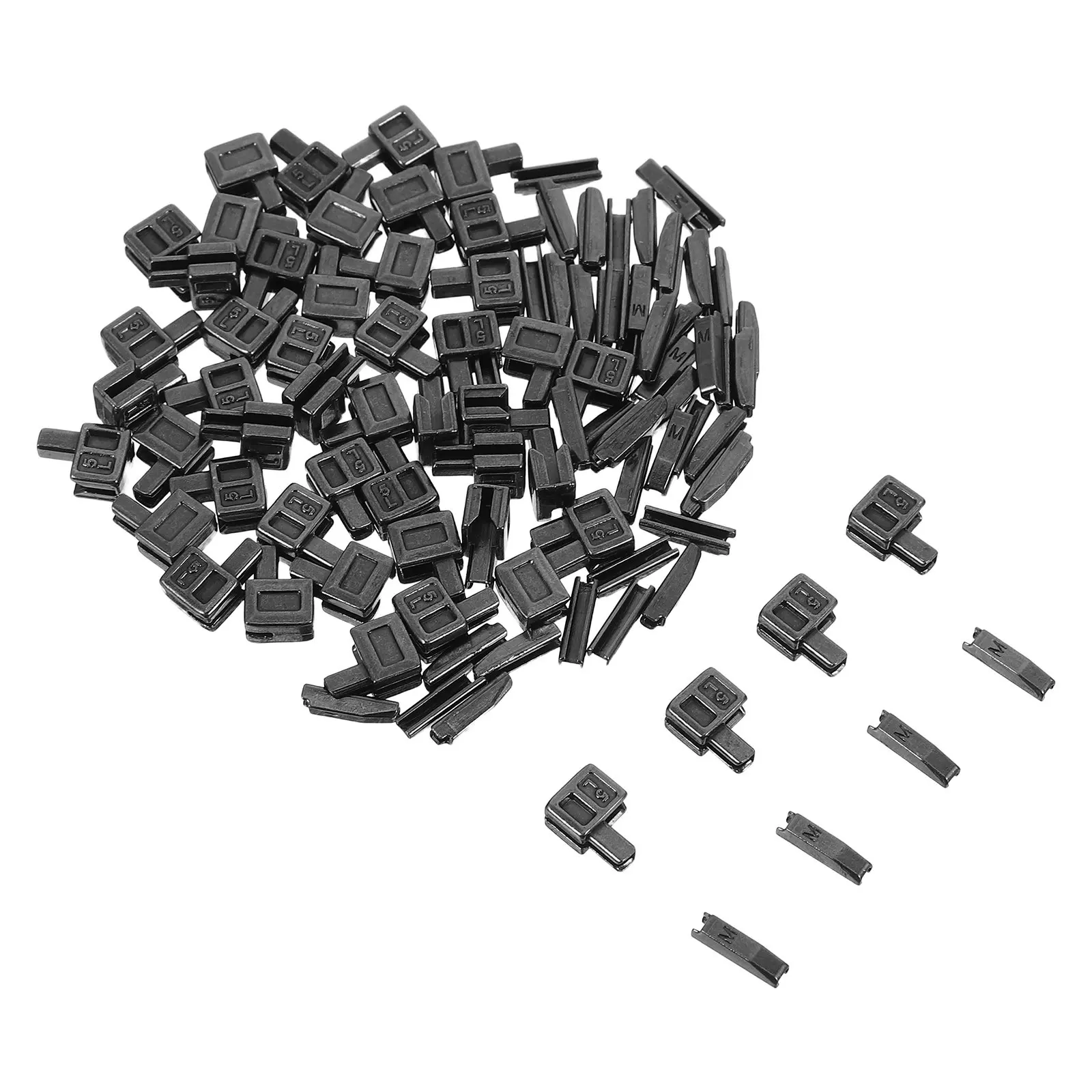 50Pairs Metal Zipper Insertion Pins Repair Kit Latch Slider Retainers for Jacket Coat Bags DIY Sewing Metal Zipper Replacement