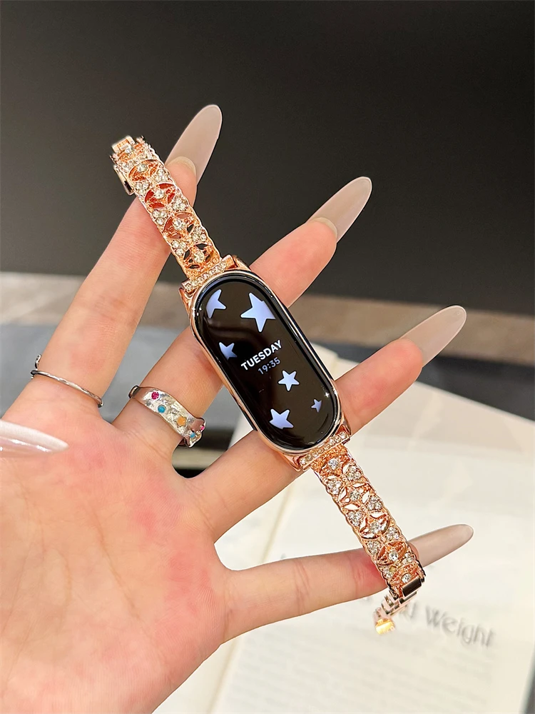

Metal bracelet strap suitable Xiaomi Band 8Pro/9Pro，For Mi band 3/4/5/6/7，8/8NFC/9/9NFC/10/10NFC，For Redmi Watch5/4