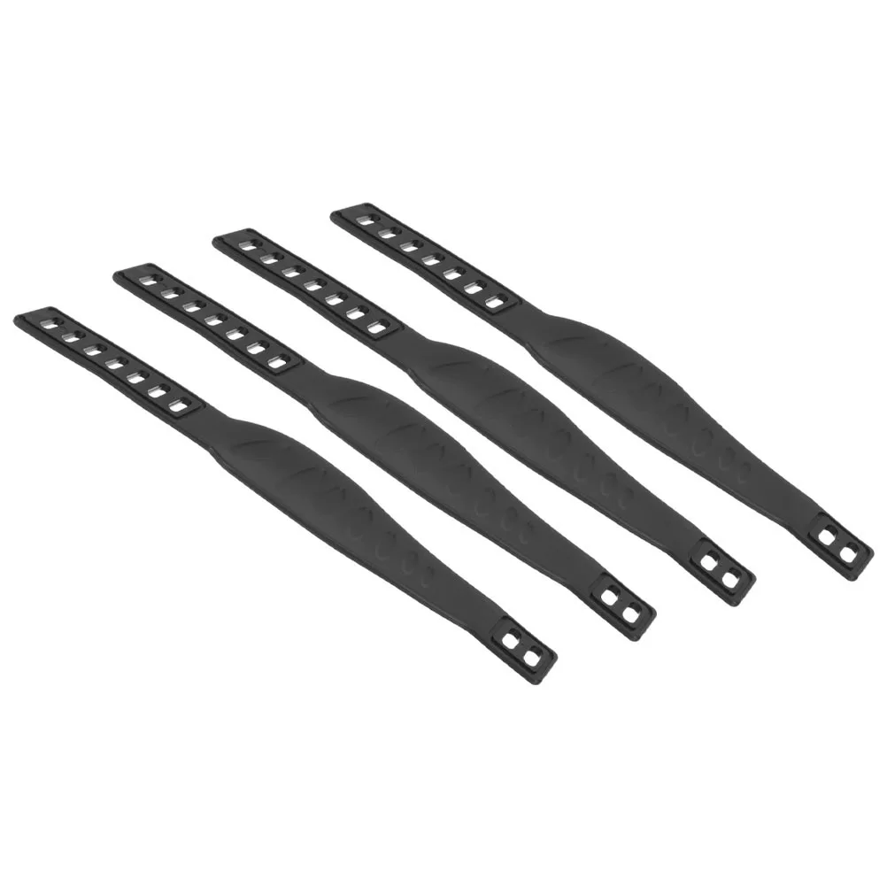 2Pairs Adjustable Bike Pedal Straps Rubber Material Wear-Resistant No Buckle Design Anti-Slipping Footrest Straps for Cycling