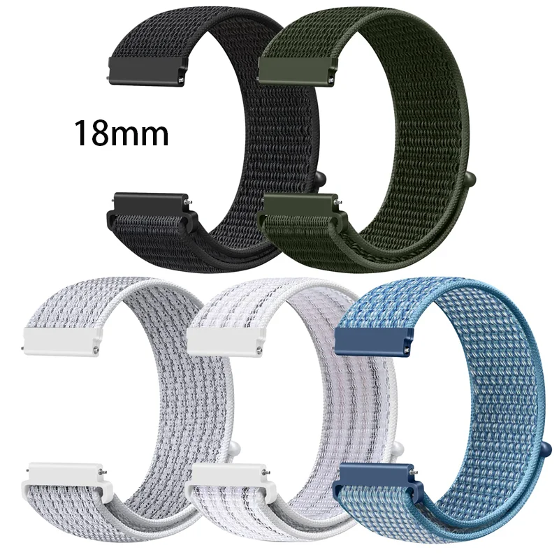 Correas de nailon para reloj inteligente, pulsera deportiva de 18 MM para Garmin Vivoactive 4S/Venu 2s, Xiaomi Mi