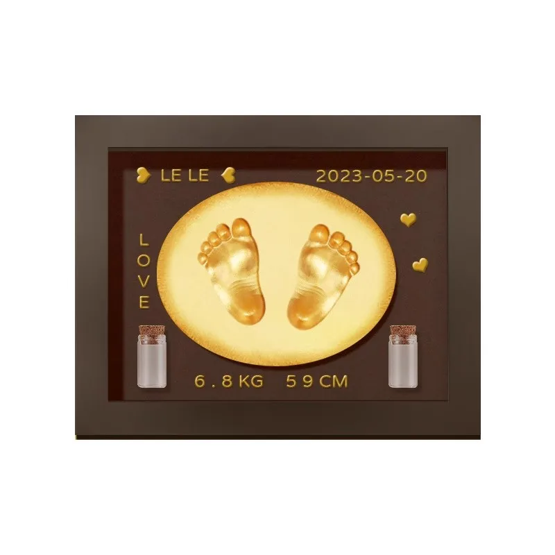 8-inch Baby Full Month 100 Days Hands Feet Prints Placid Fetal Hair Umbilical Cord Newborn Baby Souvenir Photo Frame