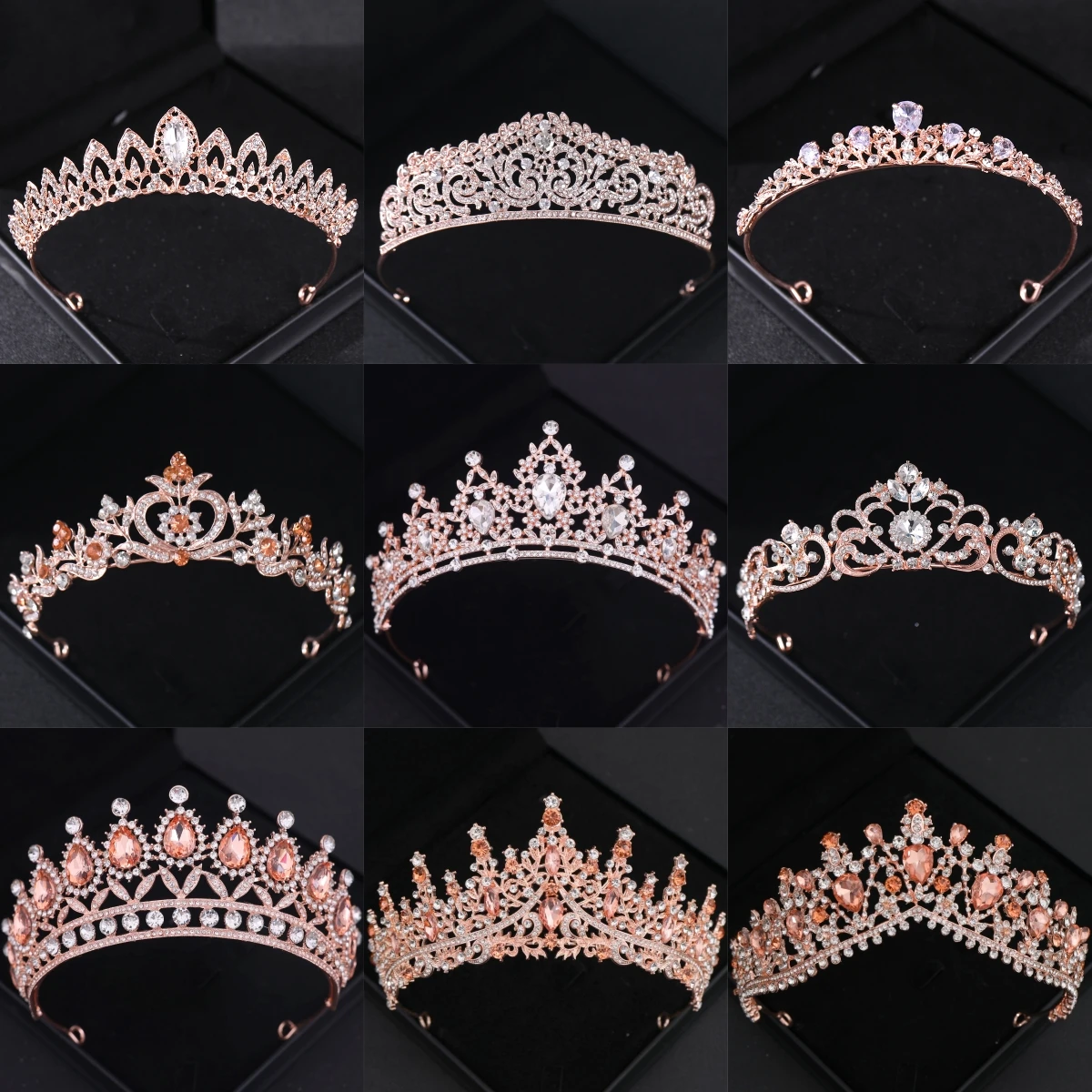 

Розовое золото, хрустальные диадемы и короны, повязка на голову со стразами, диадема для выпускного вечера, корона, свадебные аксессуары для волос, ювелирные изделия, корона, тиара