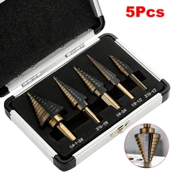 HSS 4241 Cobalt Multiple Hole 50 Sizes Step Drill Set Tools Aluminum Case Metal Drilling Tool for Metal Wood Step Cone Drill Bit