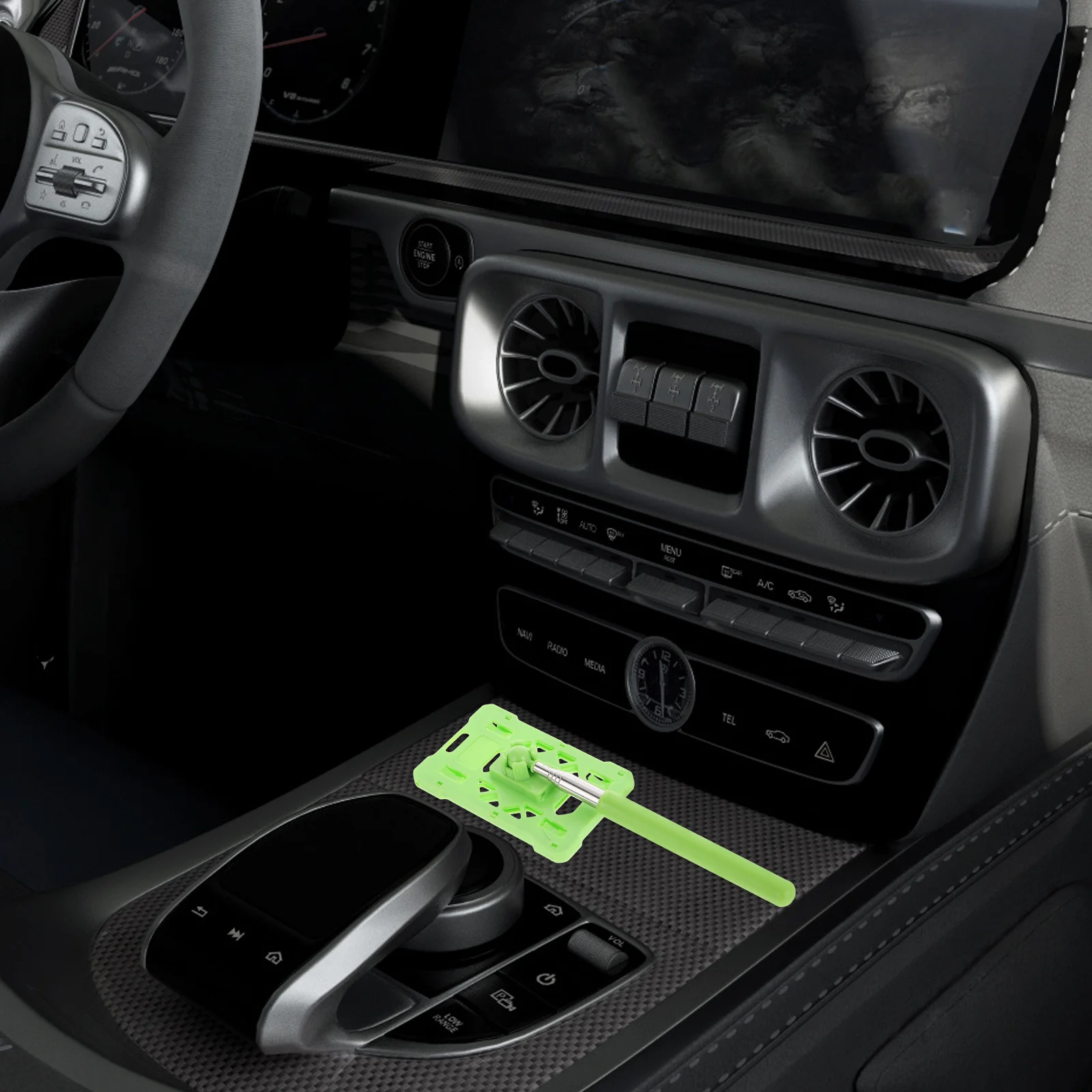 

FELTECHELECTR Access Control Card Telescopic Badge Holder Extension Stick Green Plastic Protector