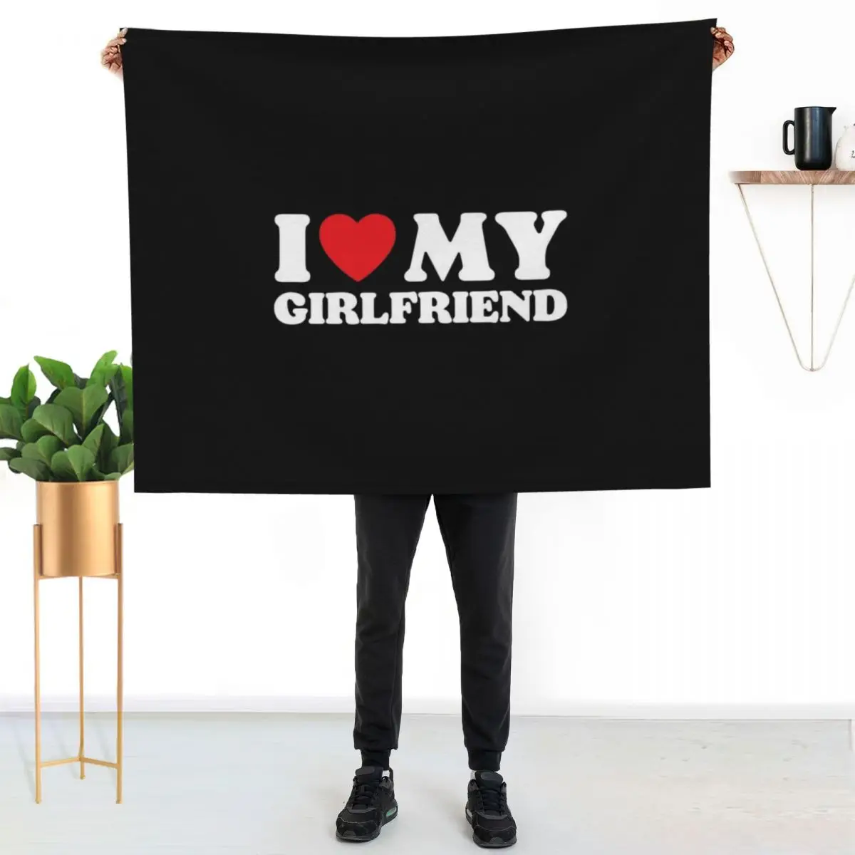 

I Love My Girlfriend Throw Blanket Warm Accent Blanket for Living Room Decoration