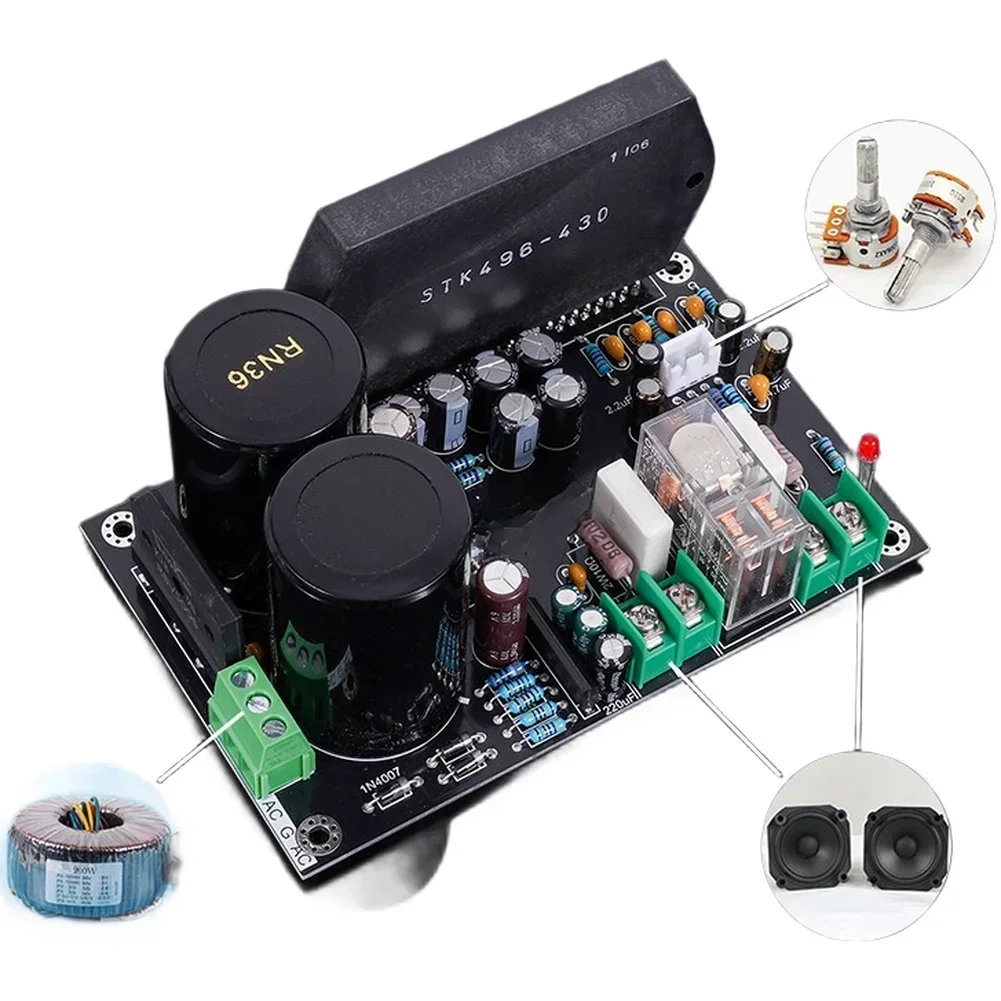 200W Low Distortion Classic For STK High Power STK496-090 STK496-430 Power Board With Low Distortion For High-fidelity Audio