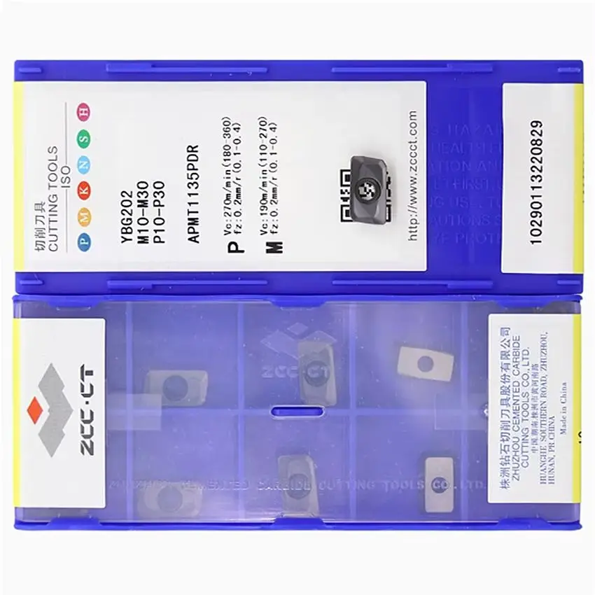 APMT1135PDR YBG202 APMT1135PDR ZCC.CT Cutting Tools CNC blade carbide inserts Milling insert For Steel, stainless steel