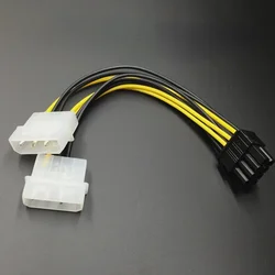 Cable de alimentación de tarjeta de vídeo de 18cm Y 8 pines a doble 4 pines en forma de Y 8 pines PCI Express a Dual 4 pines Molex Cable de alimentación de tarjeta gráfica #280903