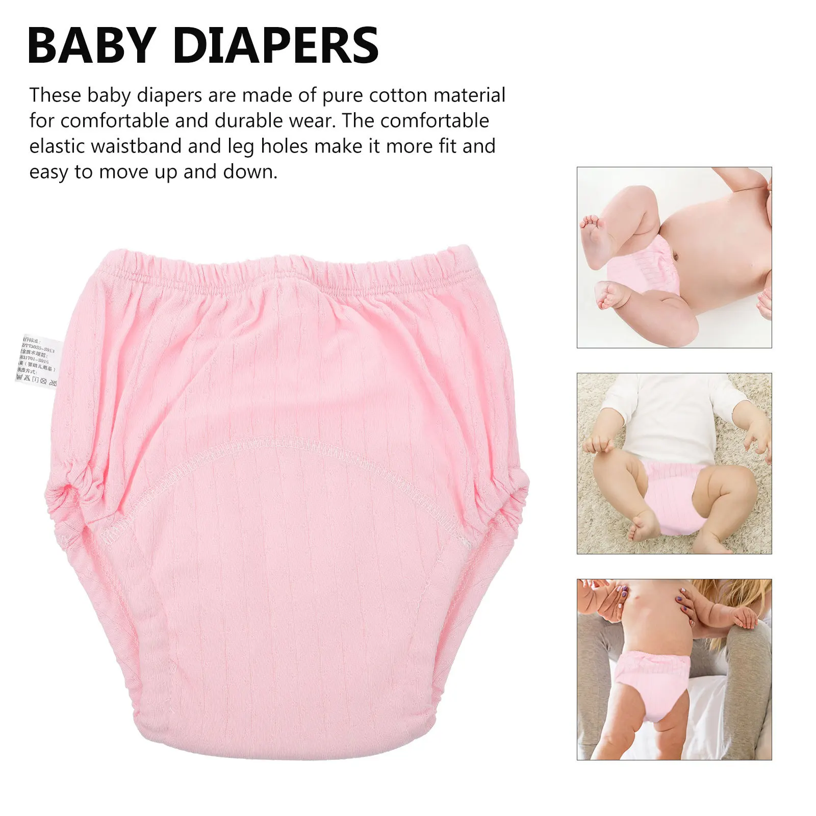 

1 шт., детские подгузники, штаны из чистого хлопка, моющиеся дышащие тренировочные штаны, герметичный дизайн для новорожденных, детские подгузники