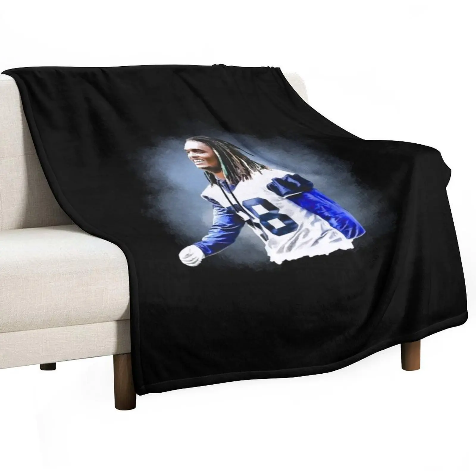 

CeeDee Lamb Smile Throw Blanket Bed christmas gifts Furry Luxury Throw Blankets