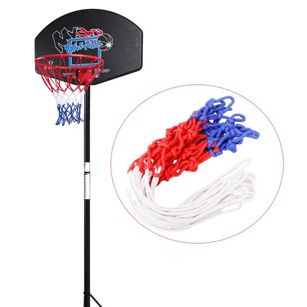 2023 Standard Basketball Net All-Weather Red White Blue 6mm Nylon Hoop Goal Rim STANDARD Powered Basketball Hoop Basket Rim Net