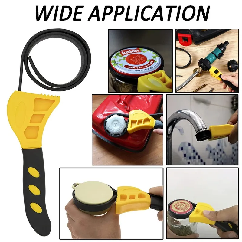 Imagem -02 - Filtro de Óleo Ajustável Spanner Strap Opener Tubulação de Água Ajustável Multifuncional Remoção de Cartucho Desmontagem Belt Wrench Tools 8