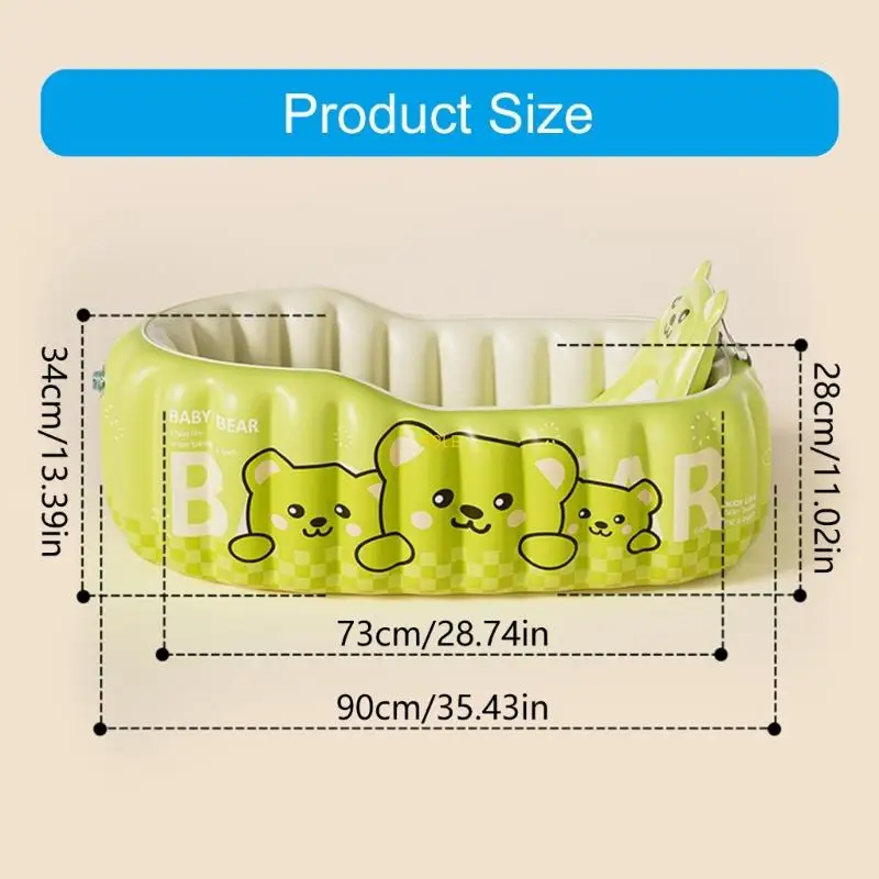 حوض استحمام للأطفال قابل للطي مزود بغرفة هوائية، وقت استحمام مريح في أي مكان #6