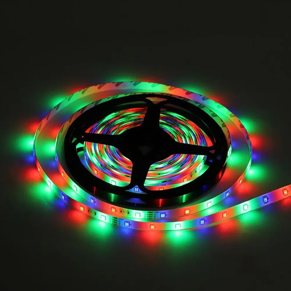 12V LED Light Strip 2835 RGB Set Colorful Color Changing 60 Lights 5 Meters 12V1A Adapter Light Strip