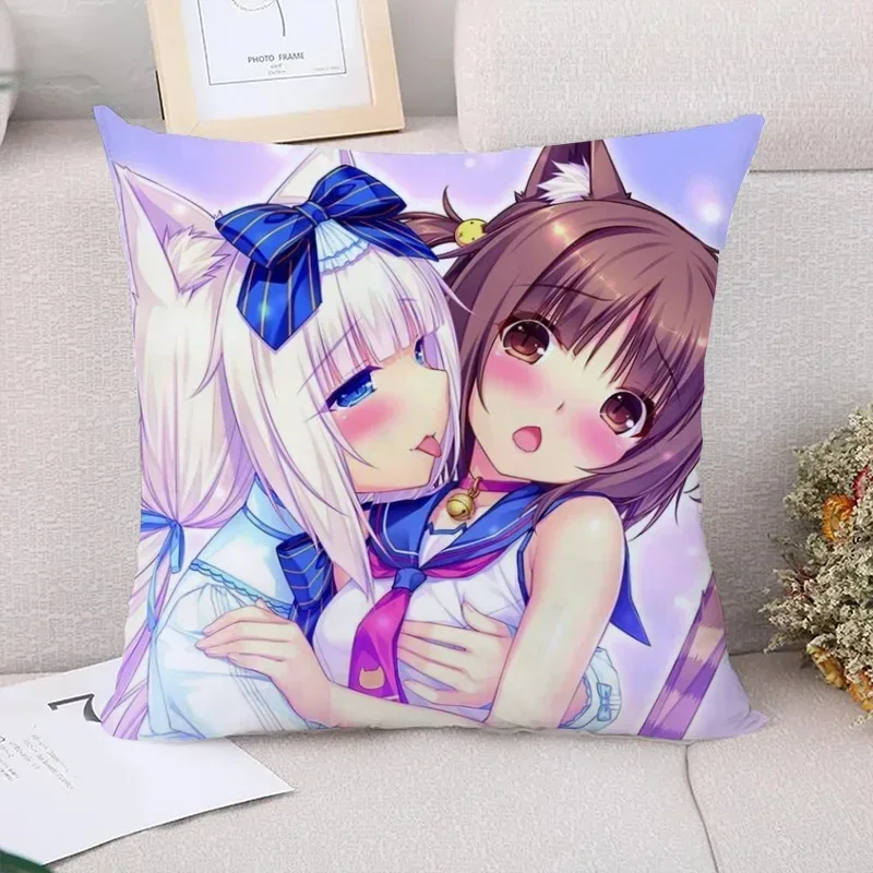 Cushion Cover 45*45 NekoPara Pillowcases for Pillows 45x45 Cushions Covers for Bed Pillows Pilow Cases Car Decoration Pillowcase