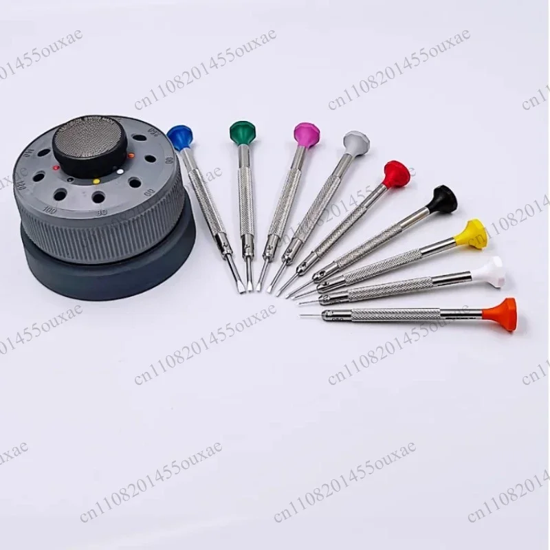 9PCS Precision Watch Screwdriver Set With Rotating Base Watch Case Opening Repair Tool For Watchmaker Use
