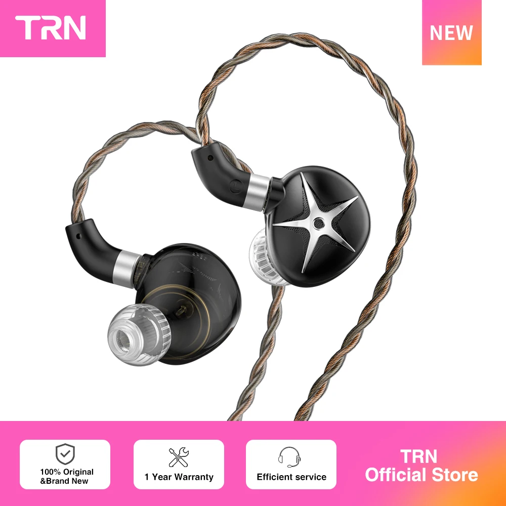 Image of TRN Starfish Ohrhörer 12mm Dynamischer Treiber In-Ear-Monitore Beryllium-beschichtete Membran Headset Hi-Fi-Kopfhörer mit abnehmbarem Kabel