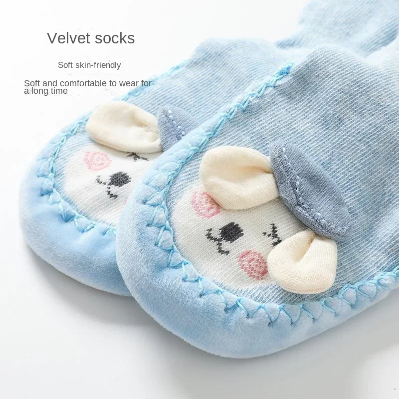 New Style SocksThickened Baby Girl  Walking Warm Newborns Anti Slip Wear Resistant Shoes Lnfants with Soft Soles Home Gift