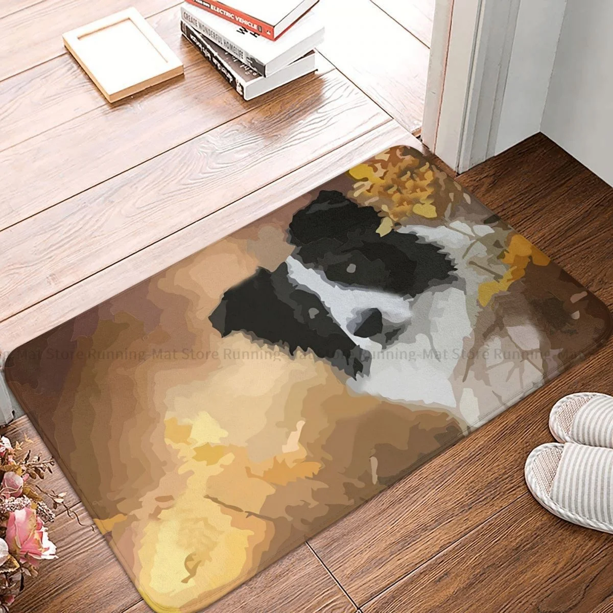 Border Collie Pet Dog Bedroom Mat Digital Painting Doormat Kitchen Carpet Balcony Rug Home Decor