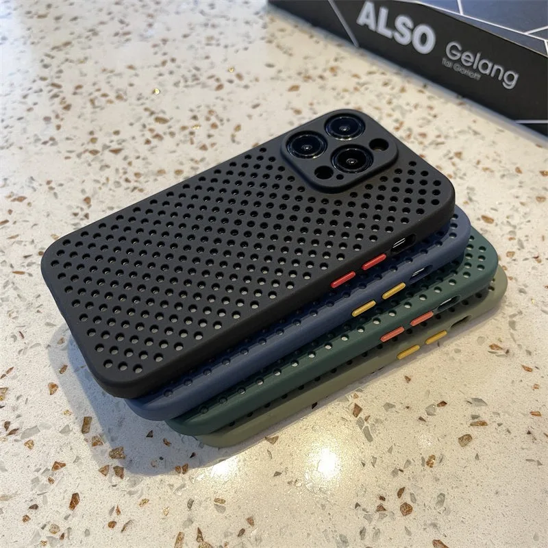 Funda transpirable y refrescante para iPhone 17 Air 16 E 15 14 Plus 13 12 11 Pro Max, disipación de calor, silicona suave a prueba de golpes 4