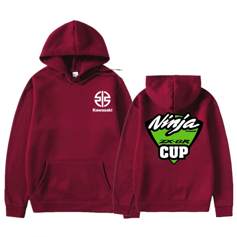 

2025 Spring Autumn New Kawasaki Motorcycle Men's Hooded Hoodie Fashion Streetwear Sports Pullover Women Kawasaki Black Hoodies 8