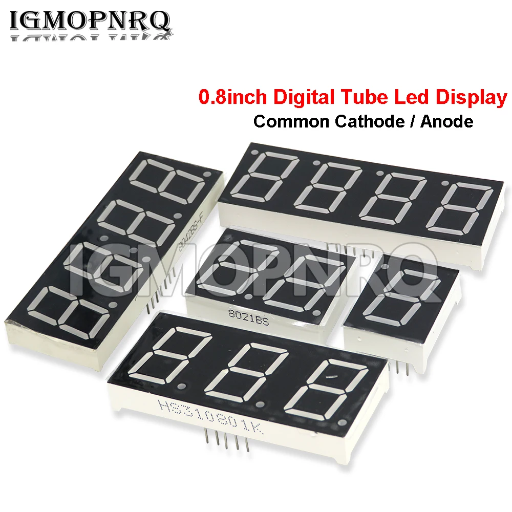 2 pz 0.8 pollici Display a LED 1 bit 2 Bit 3 Bit 4 Bit 7 segmenti cifre tubo rosso comune catodo/anodo digitale 0.8 pollici Led